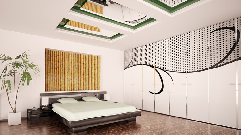 bedroom with ceiling mirror