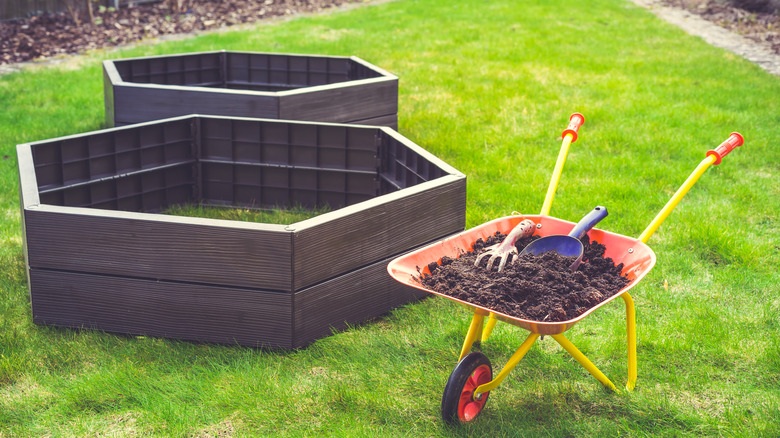 hexagon shaped raised garden beds