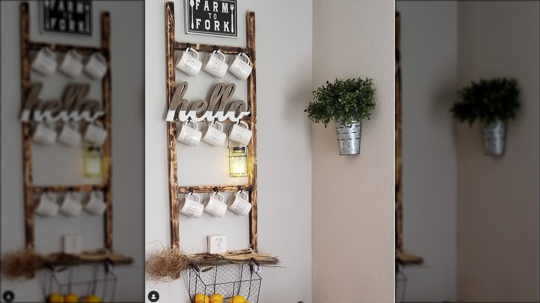 ladder mug rack