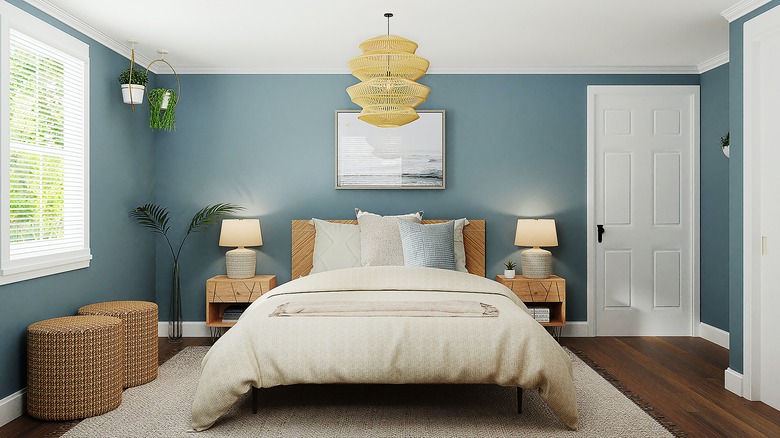 Grayish blue bedroom