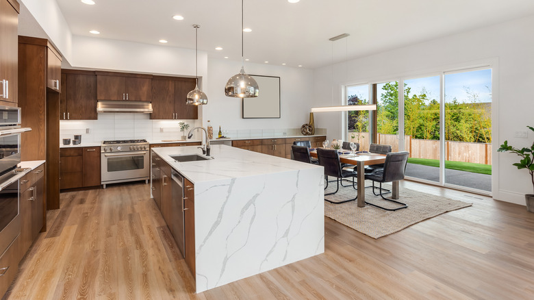 kitchen cabinets in dining area