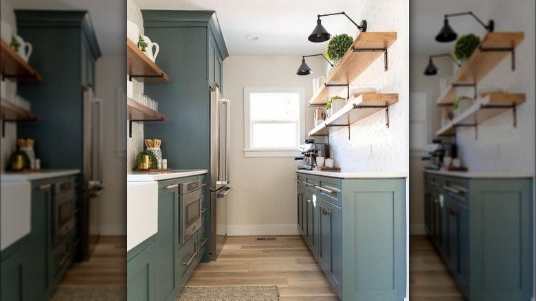 Boho style galley kitchen 