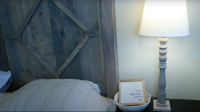 farmhouse lamp on nightstand