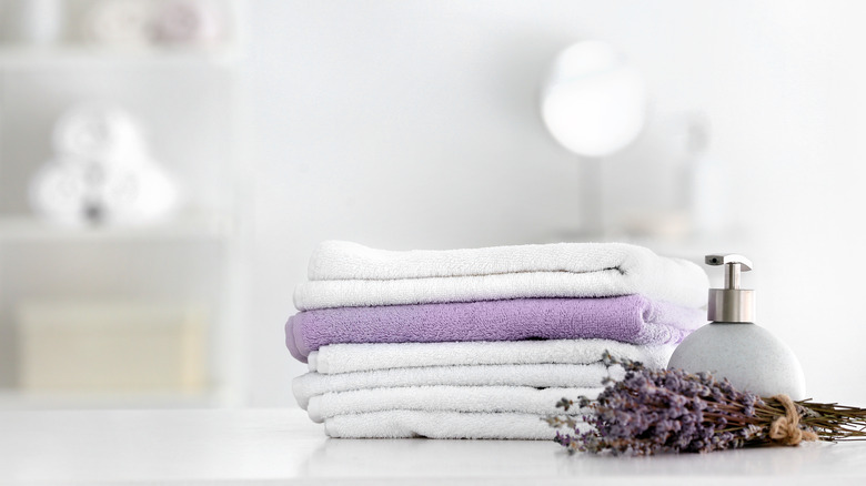 lilac hand towel