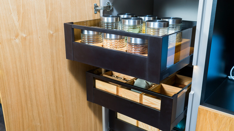 Kitchen cupboard for food storage