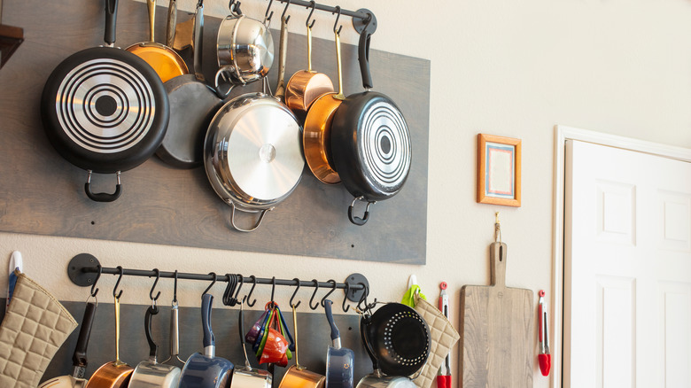 kitchen wall rack with utensils