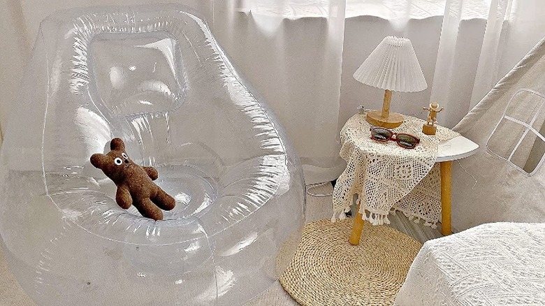 clear inflatable chair