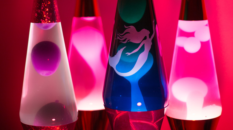 four lava lamps