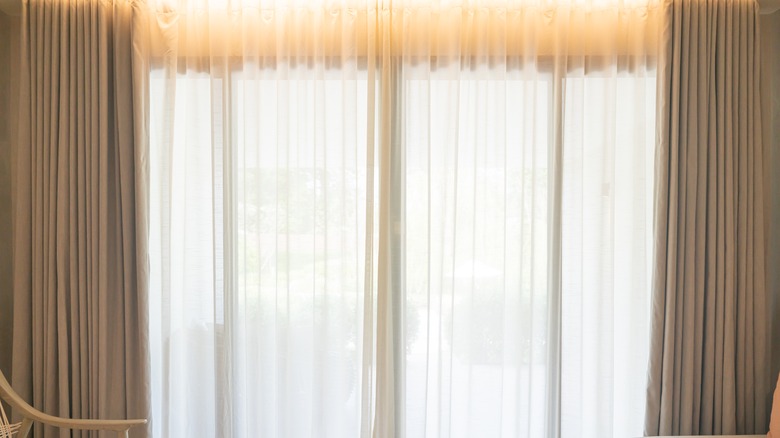 sheer and tan curtains