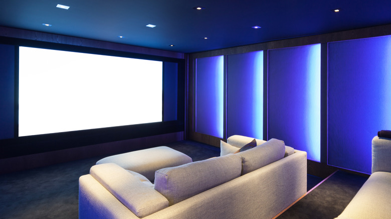 home theater with LED lighting 