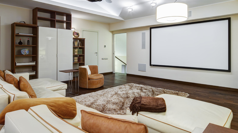 neutral tones home theater 