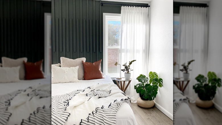 sheer sheet curtains in bedroom