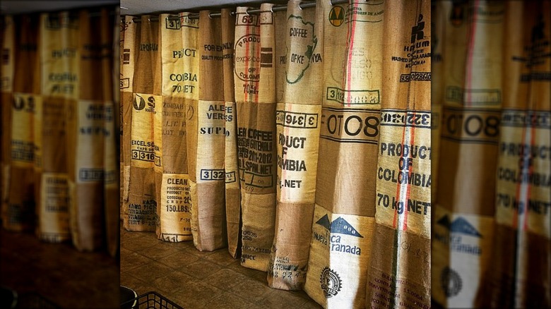 coffee bag curtains