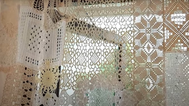 doily curtains lace window