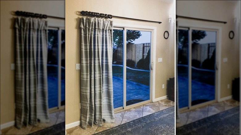 blanket curtains patio glass door