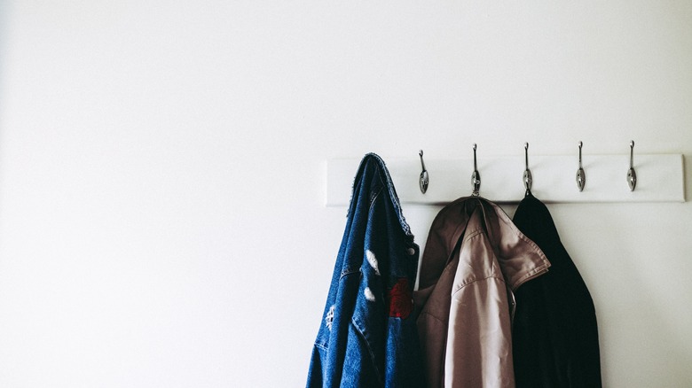 White wall coat rack