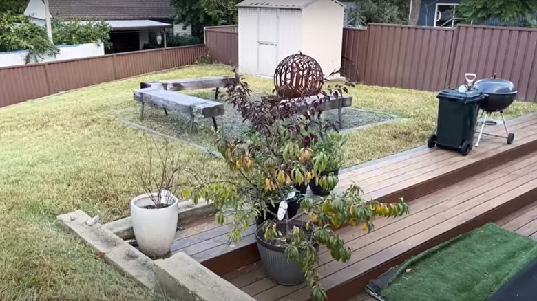 neat backyard with seating