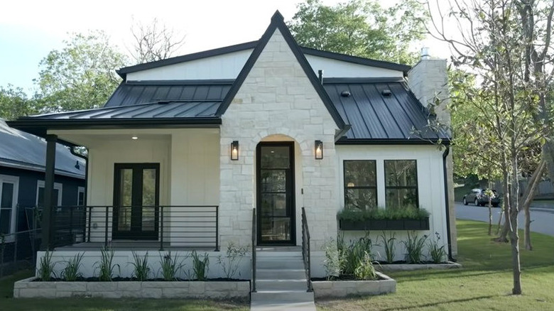 White-and-black house exterior