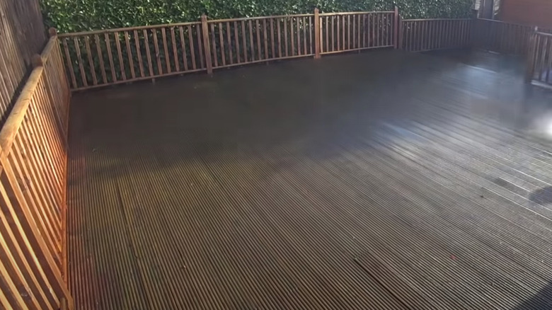dirty wooden deck