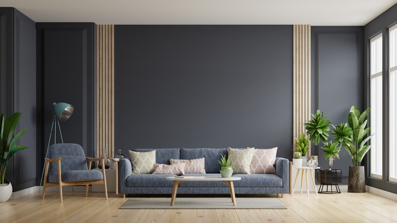 dark grey living room