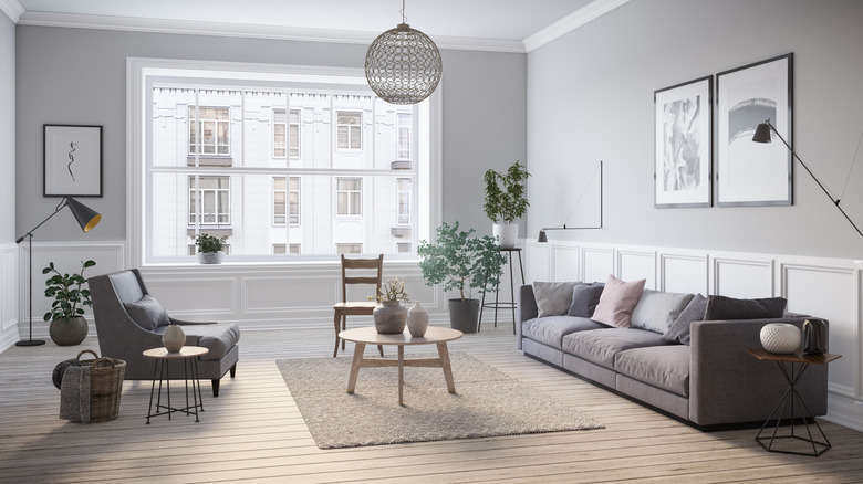 grey Scandinavian living room