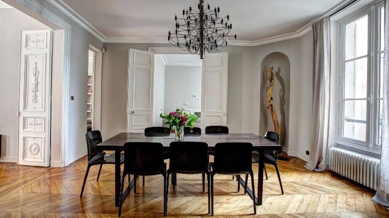 Classic Parisian dining room interior
