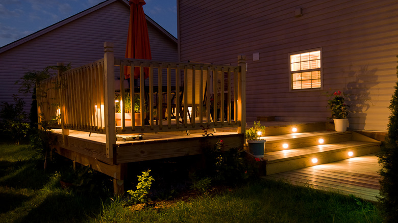 Stair lights in back deck