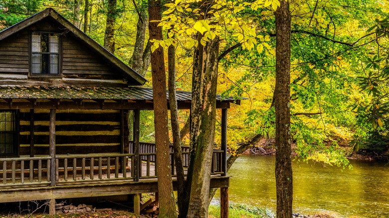 Cabin by a river