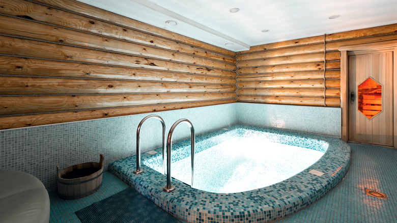 Log cabin jacuzzi and sauna