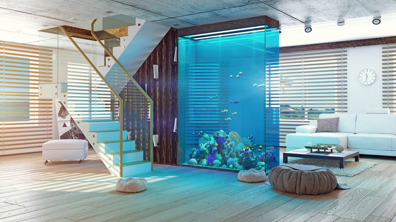 Room with an aquarium