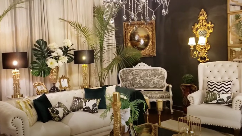 luxurious furniture in maximalist room