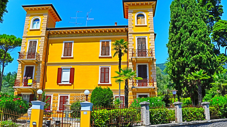 Bright yellow Mediterranean home