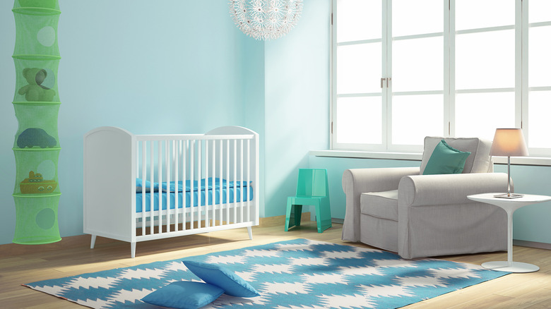 baby blue child's room