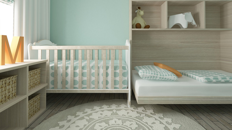 light green children's bedroom