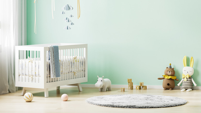 light green child's bedroom