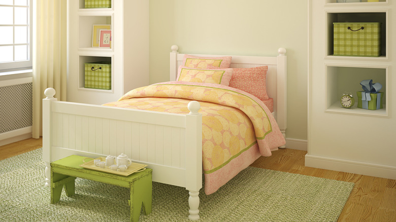 light green child's bedroom