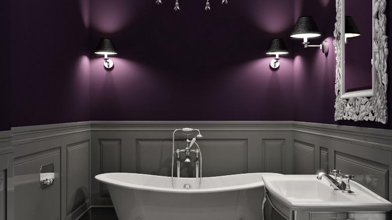 purple and gray bathroom