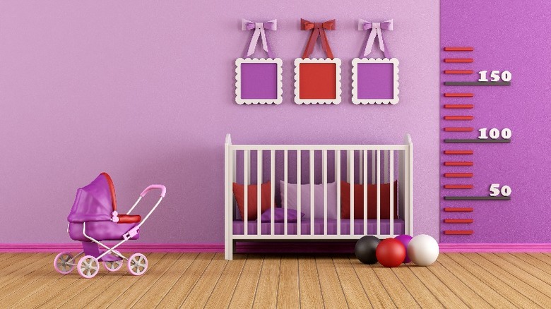 Baby's purple and red room