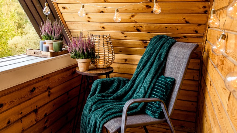 Log cabin nook with chair