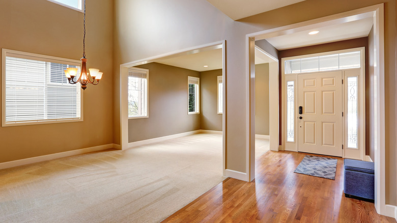 Empty home with taupe walls