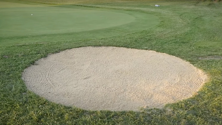 sand bunker in golf course