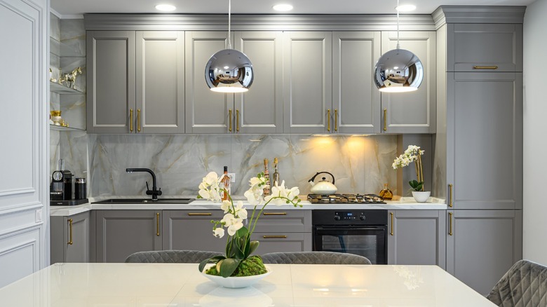 Gray kitchen cabinets