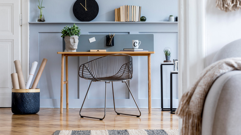 chair rail with books