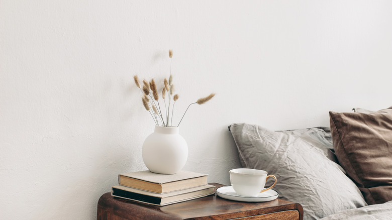 books on nightstand