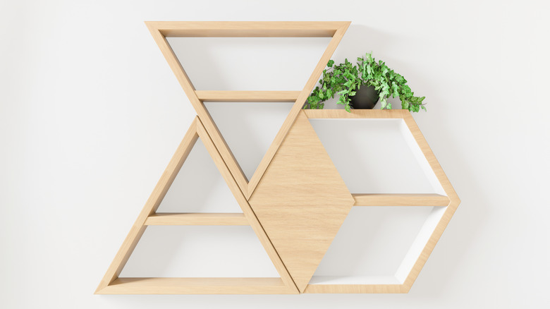 triangle and diamond shaped shelves