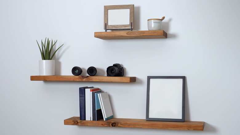 wooden floating shelves 