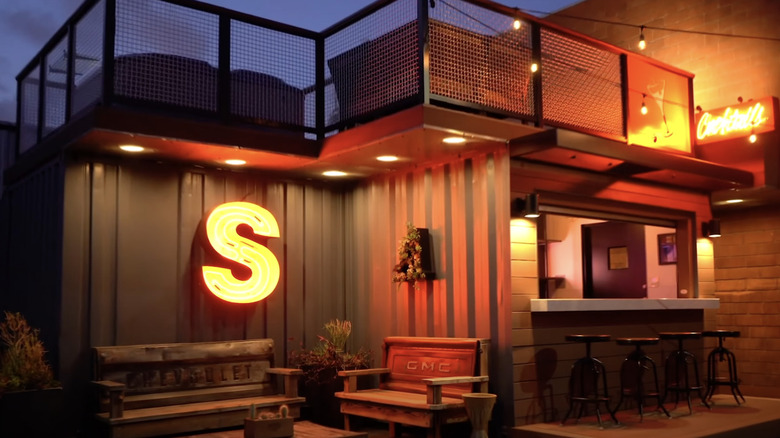 shipping container shed bar 