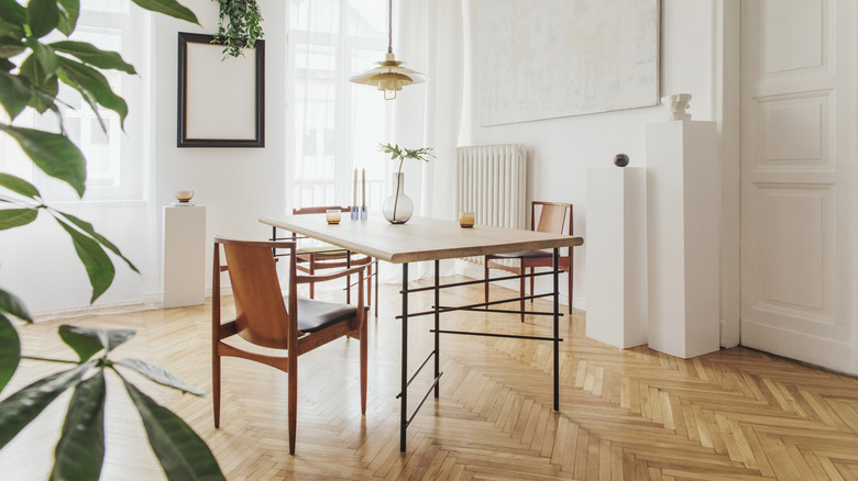 Table in a dining room