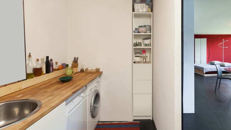 Combined laundry room and pantry 