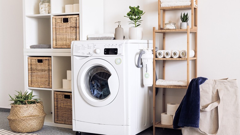 Small laundry room shelving